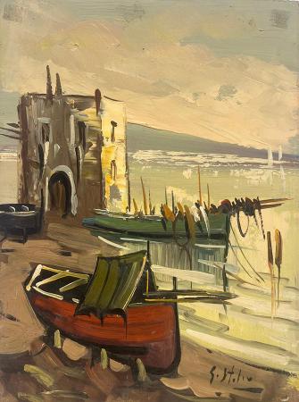 Art work by S. Stilio Paesaggio marino  - oil hardboard 